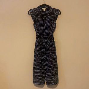 Monteau Navy and White Polka Dot Dress
